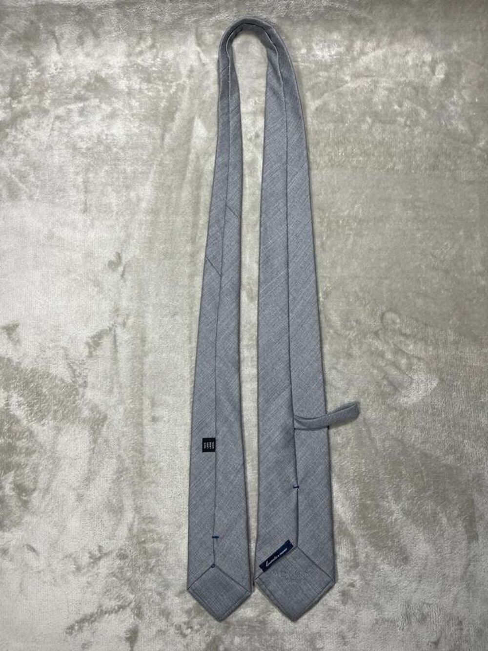 Angelo Galasso Laine Wool Neck Tie Men's Gray Made in Italy - Picture 5 of 9
